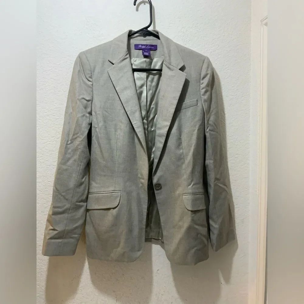 Ralph Lauren Purple Label suits Gray 100% Merino Wool Blazer 6/ pants 4 USA